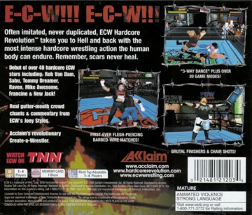 ECW Hardcore Revolution (US) box cover back